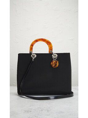 Dior Tortoiseshell Tote Lady Bag Black